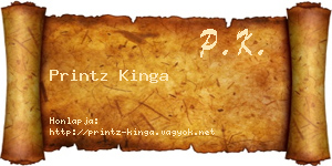 Printz Kinga névjegykártya