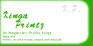 kinga printz business card